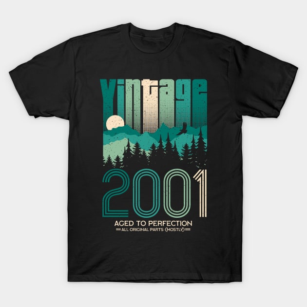 Vintage 2001 20th Birthday Twenty Years Gift T-Shirt by Cheesybee